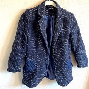 Doe & Rae Navy and white polka dot blazer